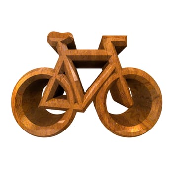 bike symbol in wood (3d made)