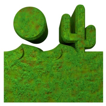 green illustration of desert -3d made