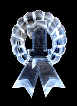 "First place"" decoration cockade in glass - 3d made"
