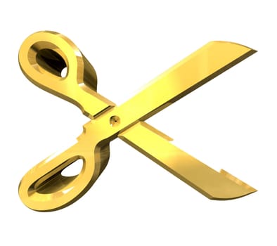 Scissor in gold - 3d made -