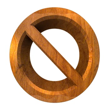 forbidden symbol in wood (3d made)