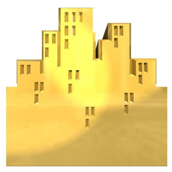 City icon in gold - 3d made