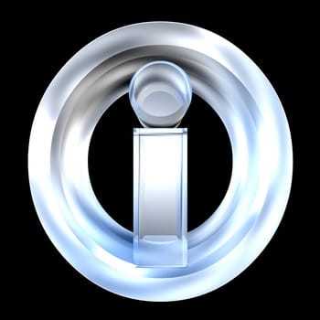info symbol in glass (3d made)