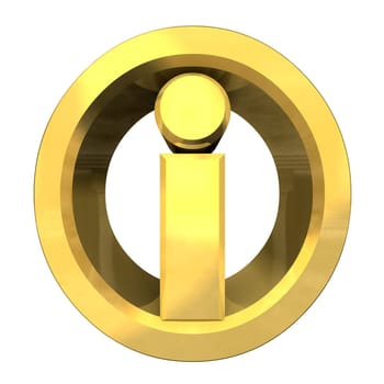 info symbol in gold (3d made)