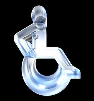 Universal wheelchair symbol in glass (3d made)