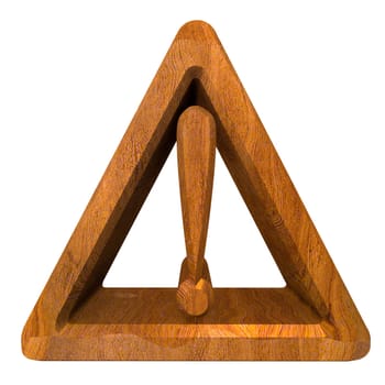 Hazard warning attention sign with exclamation mark symbol on a white background