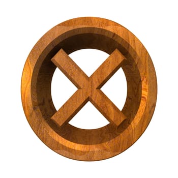 ko tick in wood isolated - 3D