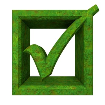 ok tick in green grass isolated - 3D made