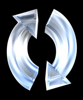 arrows symbol in glass - 3D made