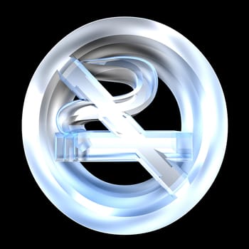 No smoking icon symbol in glass (3D made)