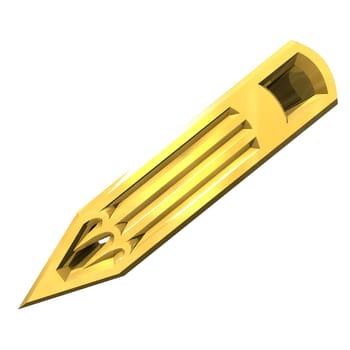 Pencil in gold - 3d made