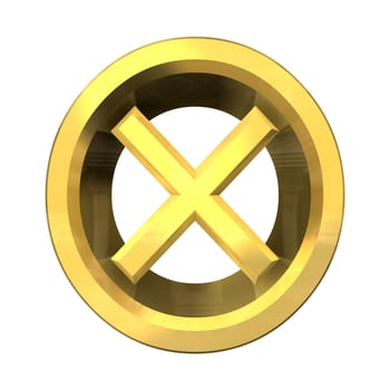 ko tick in gold isolated - 3D made