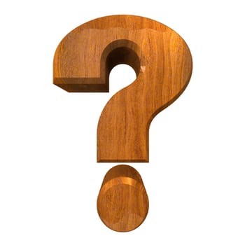 question mark symbol in wood (3d made)