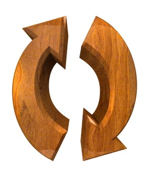 arrows symbol in wood - 3D made