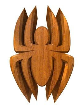 spider in wood - 3d made