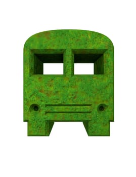 green bus icon - 3D made
