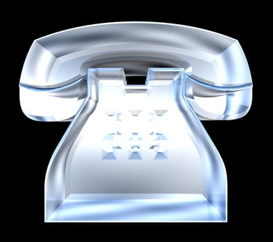 phone symbol in glass - 3D made