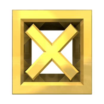 ko tick in gold isolated - 3D made
