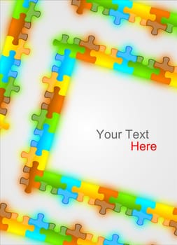 Color and glossy puzzle frame background usefull for cover pages, brochure, presentation and advertising messages