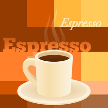 Breakfast roasted coffee mug on a brown background