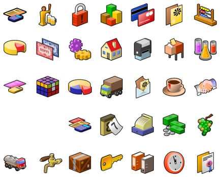 Icons from food industry and transportation industry as a vector illustration