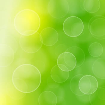 Vector Illustration of bokeh circles in green color