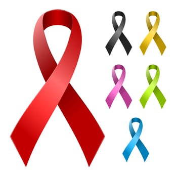 Various colored ribbon and easily to switch or change colors in vector software High quality and tiny details