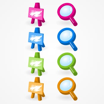 Vector icons illustrated in four colors isolated on a white background