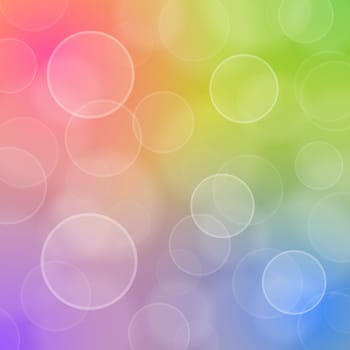 Vector Illustration of bokeh circles with red green blue and purple colors