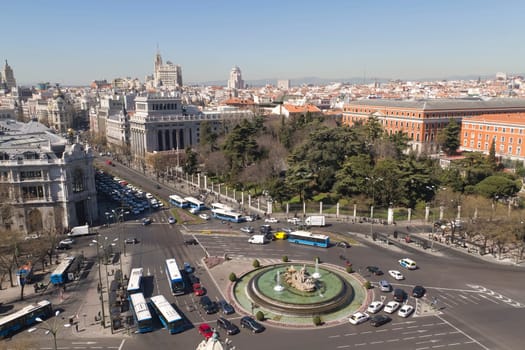 Plaza de la Cibeles (Cybele&#039 s Square) - Central Post Office (Palacio de Comunicaciones), Madrid, Spain.