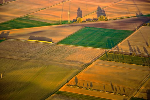 rural landscape with acre from hot air balloon in Frankfurt