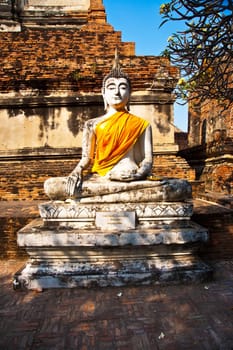 Buddha statues at the temple of Wat Yai Chai Mongkol in Ayutthaya near Bangkok, Thailand