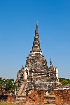 famous temple area Wat Phra Si Sanphet, Royal Palace in Ajutthaya