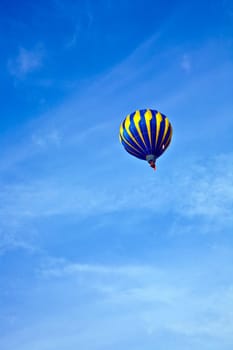 Hot Air Balloon in cloudy sky