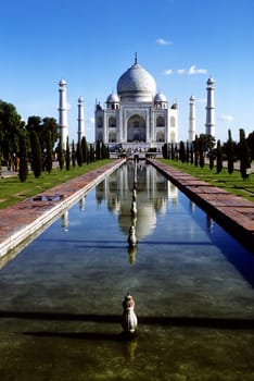 White marble Taj Mahal in India, Agra, Uttar Pradesh