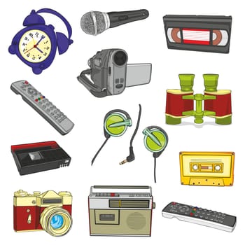 fully editable illustration isolated entertainment items