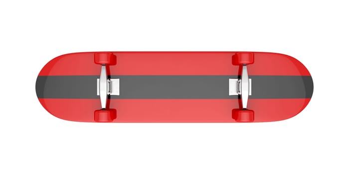 Bottom view of skateboard isolated on white