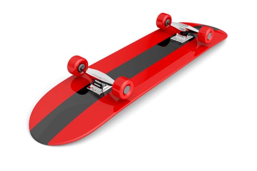 Bottom of skateboard on white background