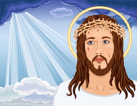 Christ is Risen - portrait of Jesus Christ bringing salvation to humanity.