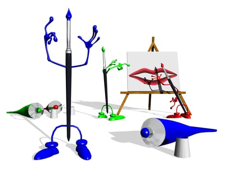 paint and brushes