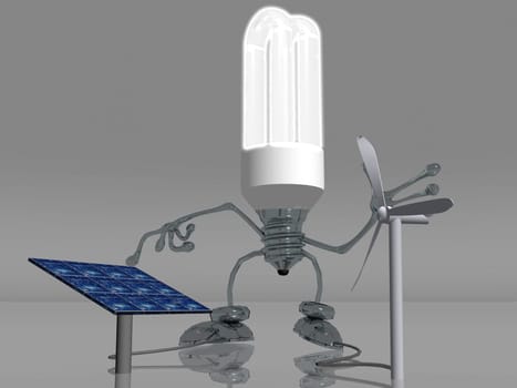 renewable energy and light bulb