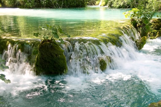 Little waterfall on Plitvice lakes, Croatia