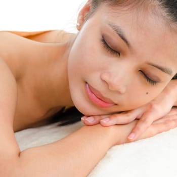 Beautiful Asian Girl having a back massage
