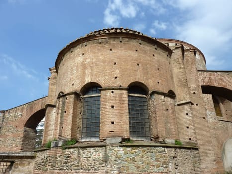 Close up of the Rotunda, Church of Agios Georgios or (in English) the Rotunda of St. George in Thessaloniki (Salonica), also called Rotonda of Galerius. It was initially built by Galerius in 305 to become his mausoleum. For 1200 years, from the IV to the