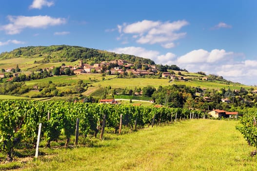 Medieval golden village called Theiz (Beaujolais / France)