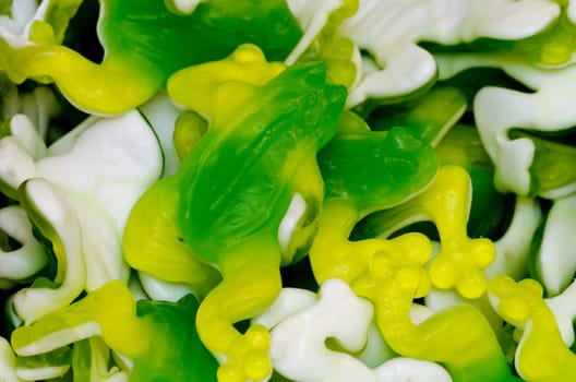 green fruit candies in the shape of a frog