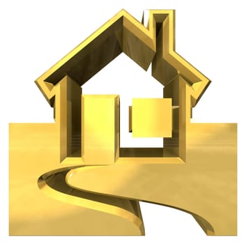 House Icon in gold - 3d made