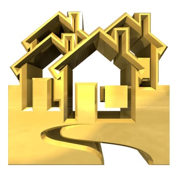 House Icon in gold - 3d made