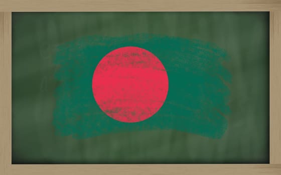 Chalky national flag of bangladesh painted with color chalk on blackboard illustration