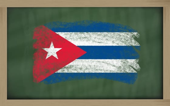 Chalky national flag of cuba painted with color chalk on blackboard illustration